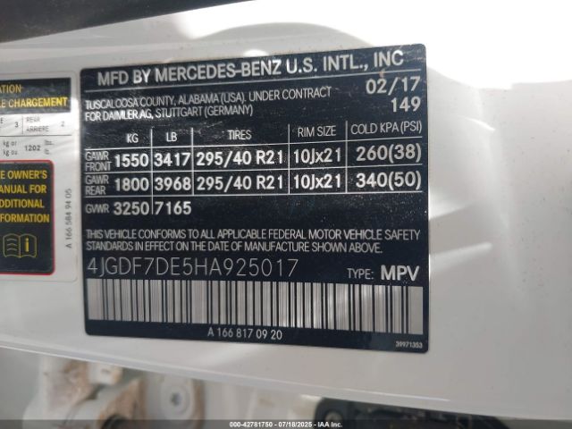 2017 MERCEDES-BENZ GLS 550 4JGDF7DE5HA925017 Photo 8