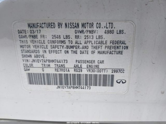 2017 INFINITI Q50 JN1EV7AP8HM744173 Photo 8