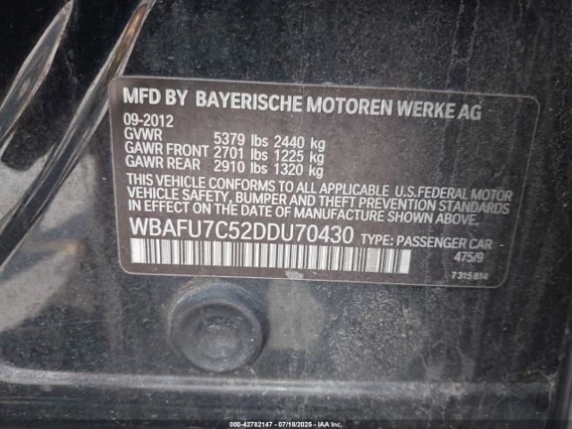 2013 BMW 535I WBAFU7C52DDU70430 Photo 8