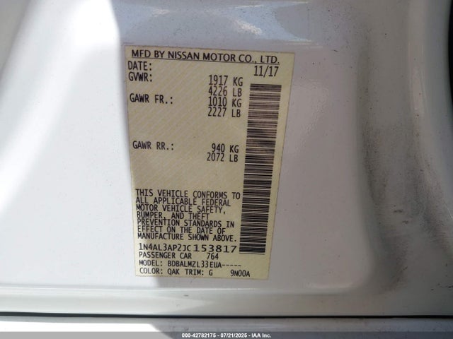 1N4AL3AP2JC153817 Nissan Altima