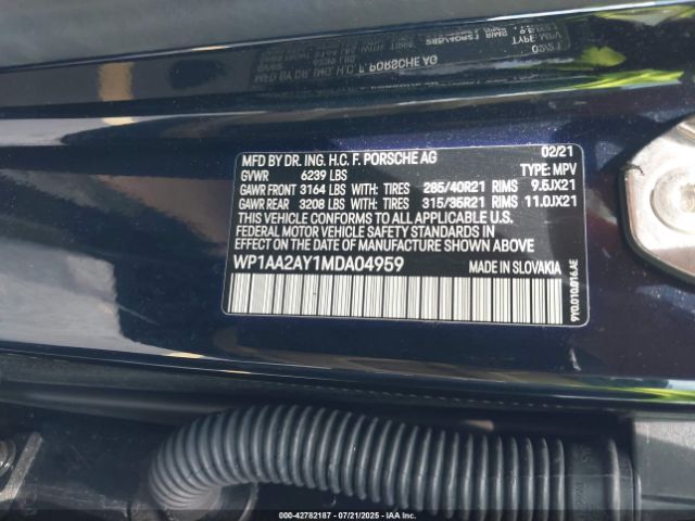 2021 PORSCHE CAYENNE WP1AA2AY1MDA04959 Photo 8