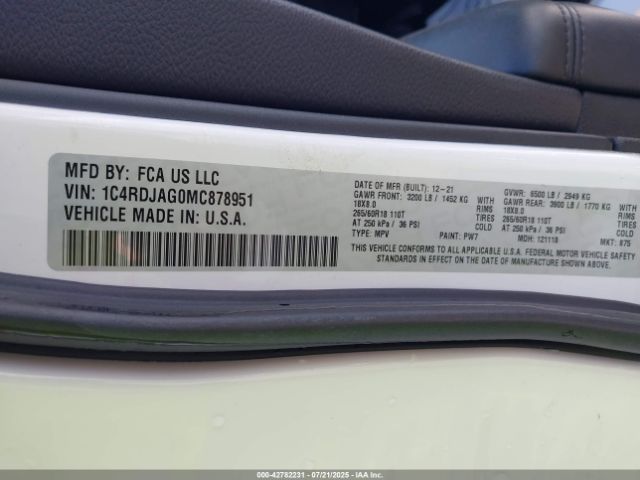 2021 DODGE DURANGO 1C4RDJAG0MC878951 Photo 8