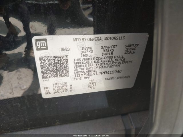 2023 CADILLAC ESCALADE 1GYS4EKL4PR415940 Photo 8