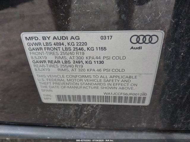 2018 AUDI Q3 WA1JCCFS6JR001280 Photo 8