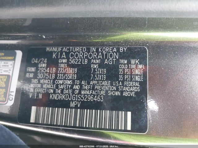 KNDRKDJG1S5296463 KIA t-gdi gamma-ii