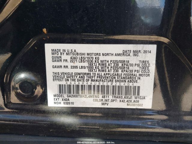 2014 MITSUBISHI OUTLANDER SPORT 4A4AR4AU8EE026464 Photo 8