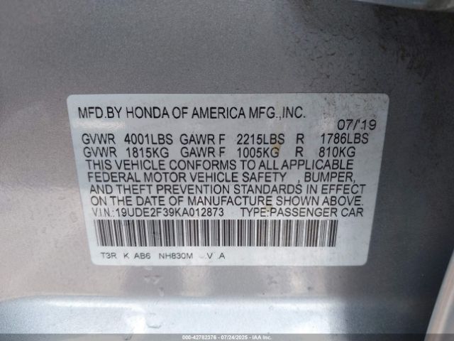 2019 ACURA ILX 19UDE2F39KA012873 Photo 8