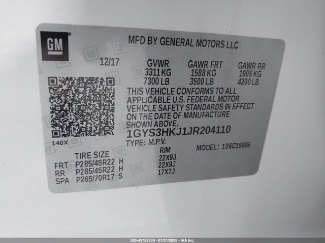 2018 CADILLAC ESCALADE ESV 1GYS3HKJ1JR204110 Photo 8