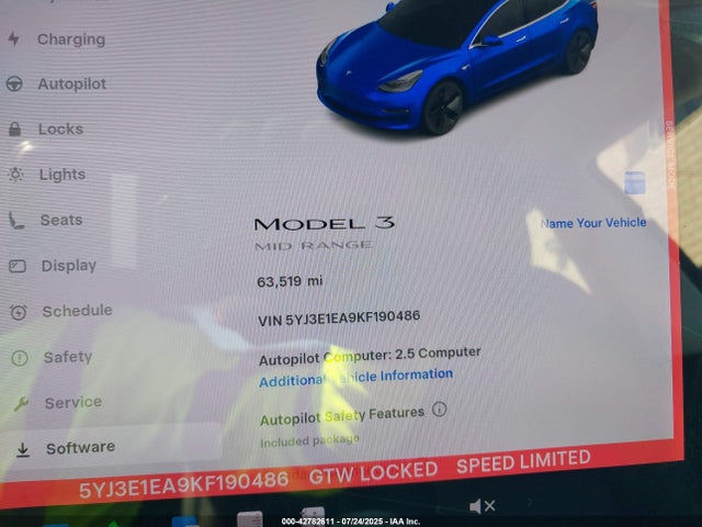 2019 TESLA MODEL 3 5YJ3E1EA9KF190486 Photo 6