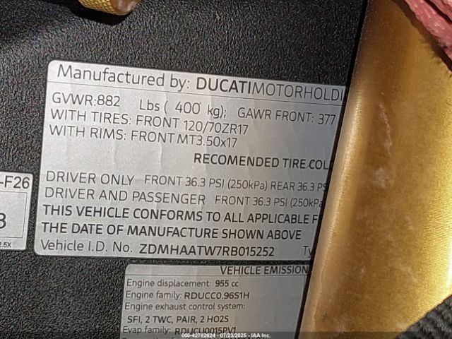 2024 DUCATI PANIGALE ZDMHAATW7RB015252 Photo 9