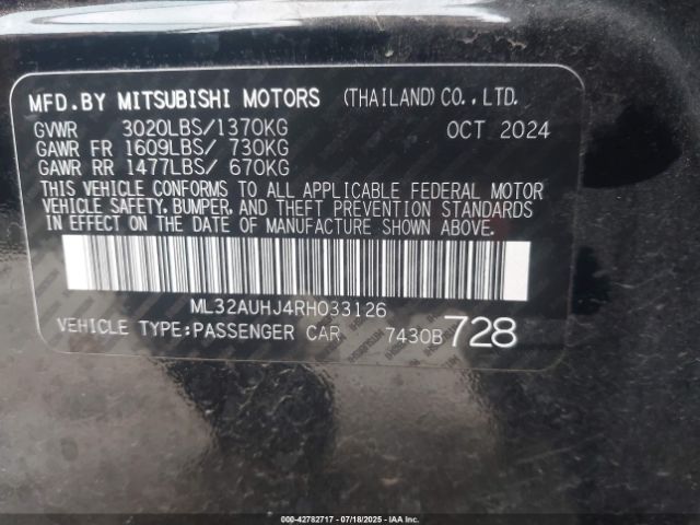 2024 MITSUBISHI MIRAGE ML32AUHJ4RH033126 Photo 8