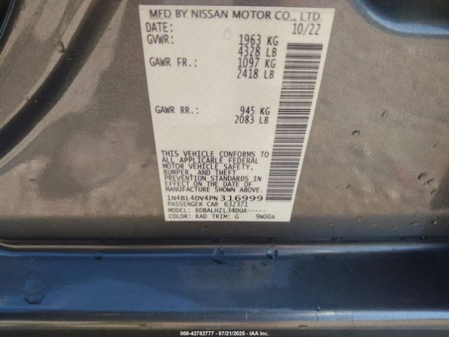 2023 NISSAN ALTIMA 1N4BL4DV4PN316999 Photo 8
