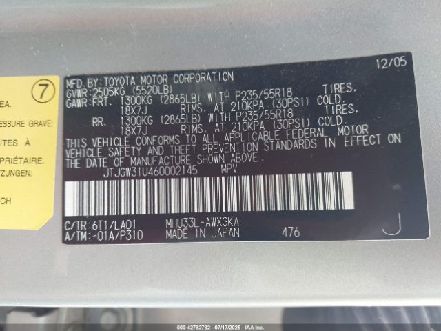 2006 LEXUS RX 400H JTJGW31U460002145 Photo 8