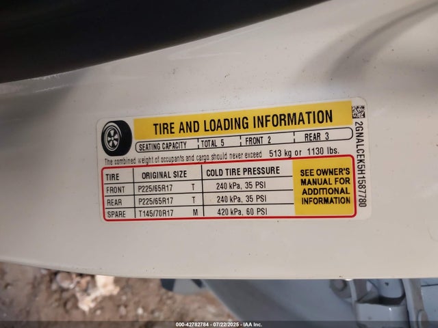 Chevrolet lea - sidi: spark ignited direct injection, e85 max, alum 2017 2GNALCEK5H1587780 Image 9