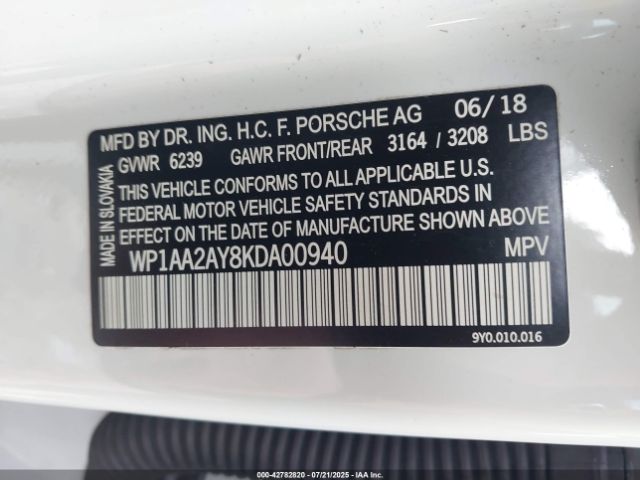 2019 PORSCHE CAYENNE WP1AA2AY8KDA00940 Photo 8