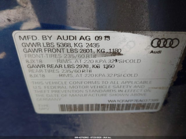 2014 AUDI Q5 WA1CFAFP7EA037385 Photo 8