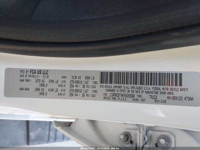 1C6RREBT0KN526580 RAM 1500