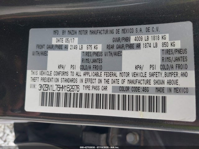 3MZBN1L76HM152976 Mazda pe