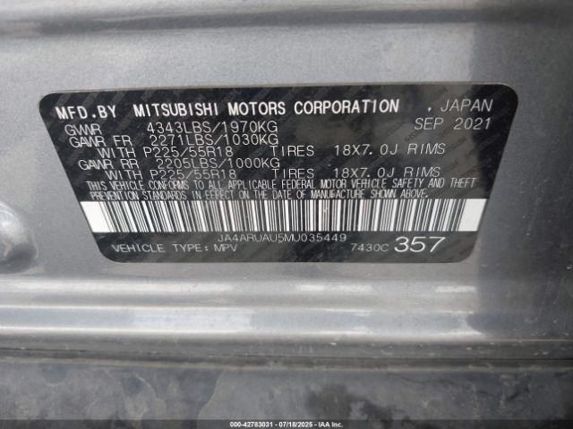 2021 MITSUBISHI OUTLANDER SPORT JA4ARUAU5MU035449 Photo 8