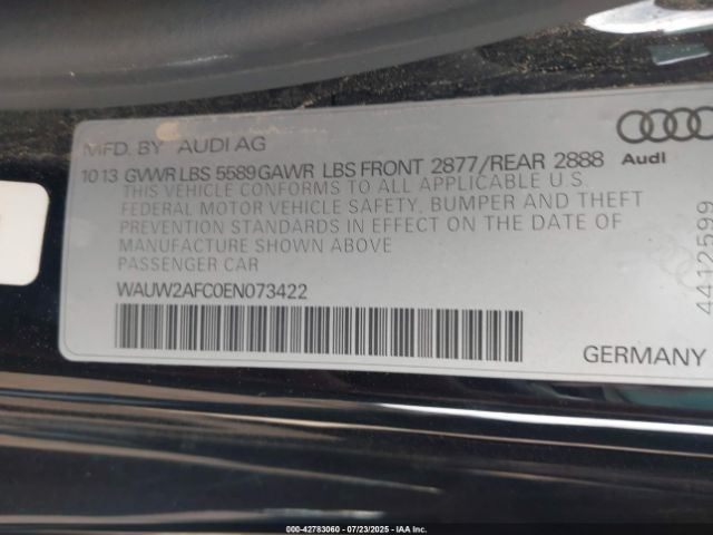 2014 AUDI S7 WAUW2AFC0EN073422 Photo 8