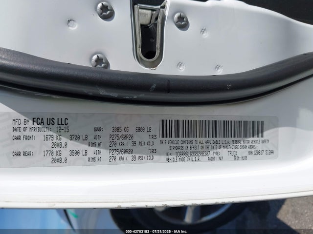 Aukcja sprzedaży 2016 Ram 1500 Big Horn, vin: 1C6RR6LG3GS208307, numer aukcji: 42783153