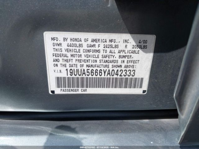 2000 ACURA TL 19UUA5666YA042333 Photo 8