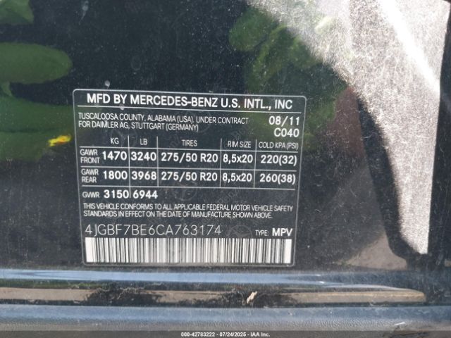 2012 MERCEDES-BENZ GL 450 4JGBF7BE6CA763174 Photo 8