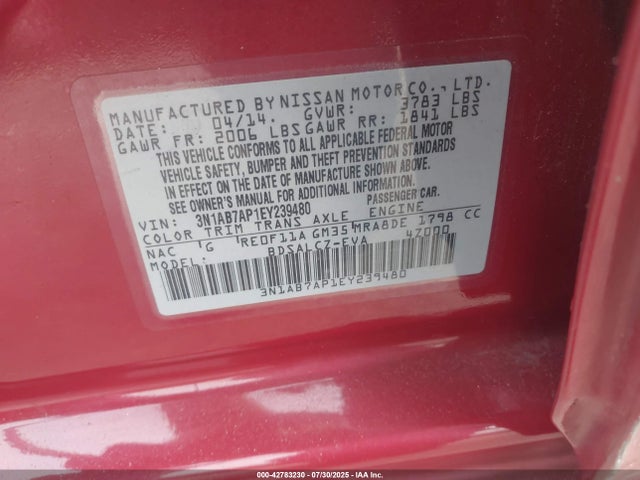 Nissan Sentra 2014 3N1AB7AP1EY239480 Image 9