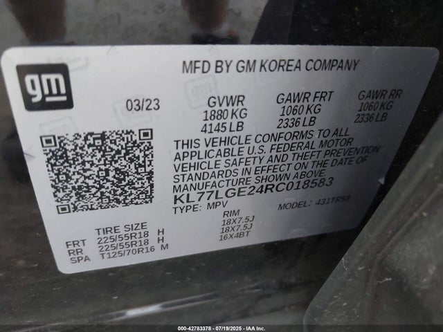 KL77LGE24RC018583 Chevrolet lih