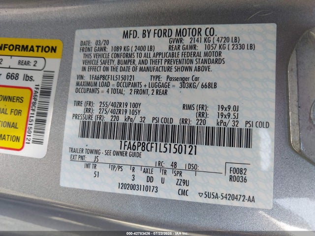 1FA6P8CF1L5150121 Ford tivct