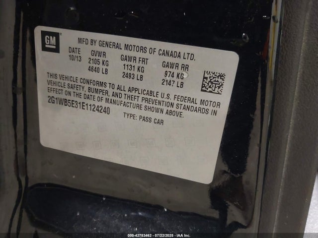 2G1WB5E31E1124240 Chevrolet lfx