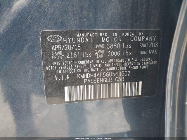 Hyundai dohc mpi nu 2016 KMHDH4AE5GU543502 Image 9