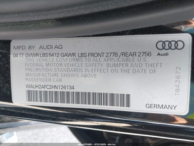 2017 AUDI A6 WAUH2AFC2HN126134 Photo 8