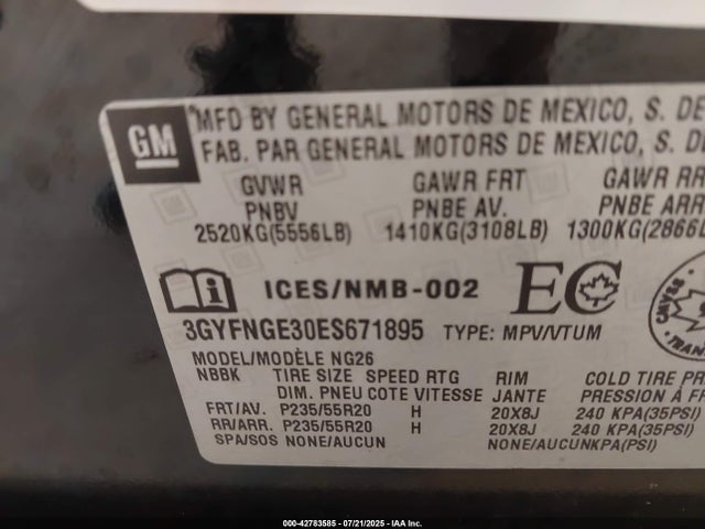 2014 CADILLAC SRX 3GYFNGE30ES671895 Photo 8