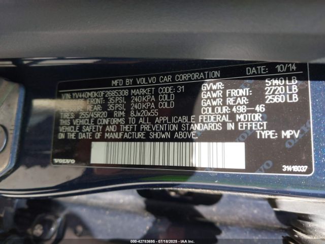 2015 VOLVO XC60 YV440MDK0F2685308 Photo 8