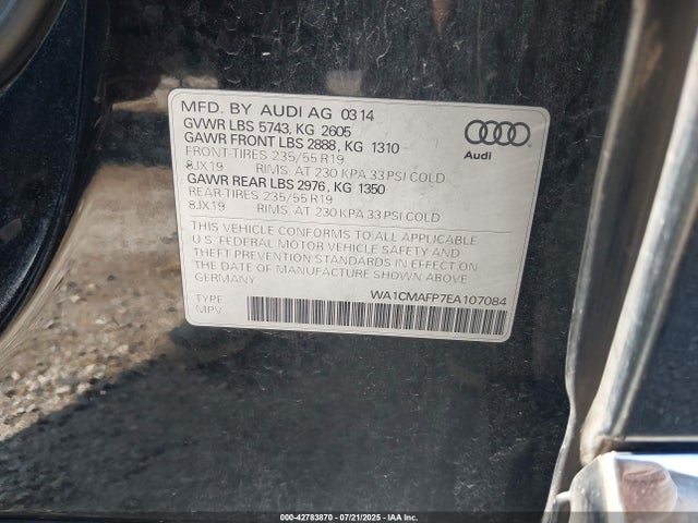 2014 AUDI Q5 WA1CMAFP7EA107084 Photo 8