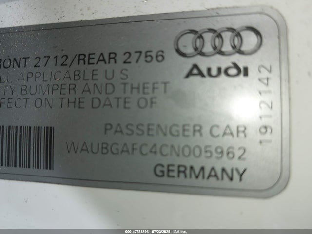 2012 AUDI A6 WAUBGAFC4CN005962 Photo 8