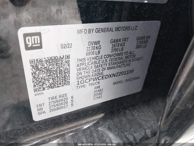 1GCPWCEDXNZ201109 Chevrolet l84