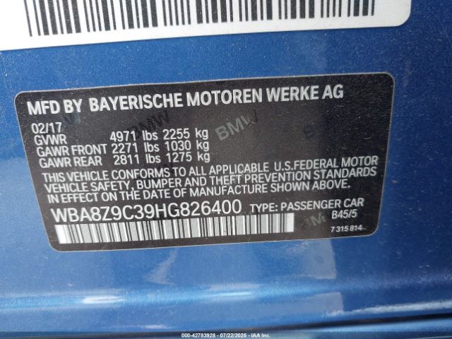 2017 BMW 330I GRAN TURISMO WBA8Z9C39HG826400 Photo 8