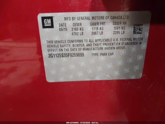 2G1125S35F9269699 Chevrolet lfx
