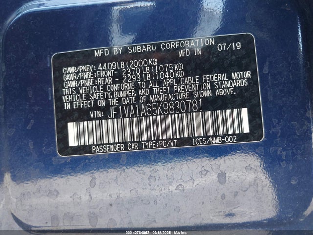 Subaru dib 2019 JF1VA1A65K9830781 Image 9