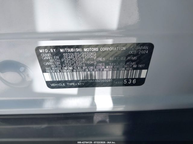 2025 MITSUBISHI ECLIPSE CROSS JA4ATWAA4SZ003255 Photo 8