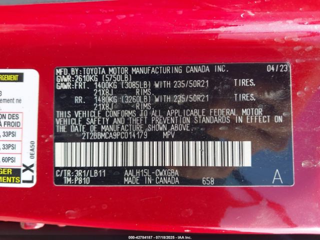 2023 LEXUS RX 350H 2T2BBMCA9PC014179 Photo 8
