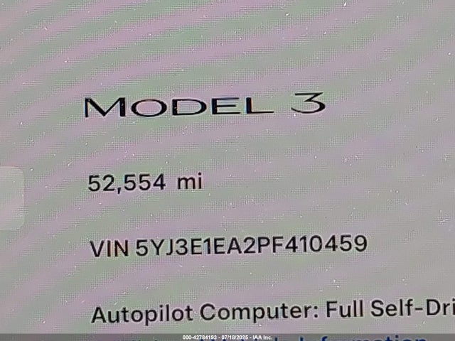 5YJ3E1EA2PF410459 Tesla 2023