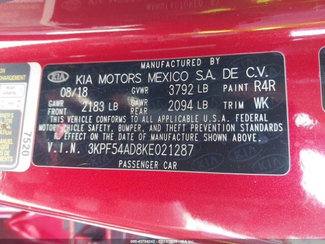 2019 KIA FORTE 3KPF54AD8KE021287 Photo 8