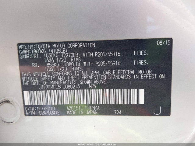 Scion 2az-fe 2015 JTLZE4FE5FJ080213 Image 9