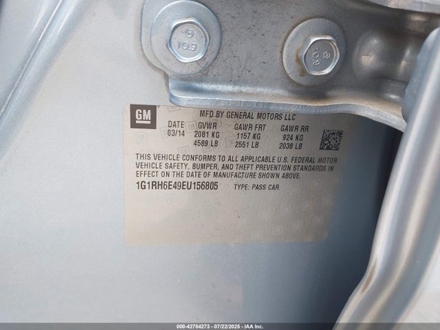 1G1RH6E49EU156805 Chevrolet luu - ffv, e-flex, fam
