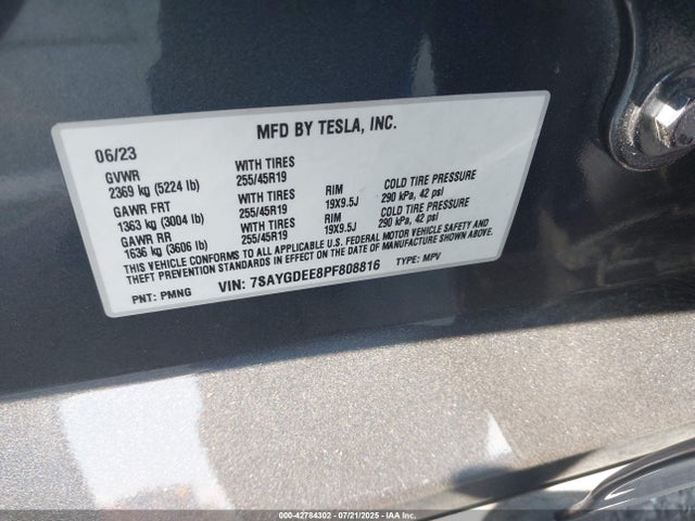 2023 TESLA MODEL Y 7SAYGDEE8PF808816 Photo 8