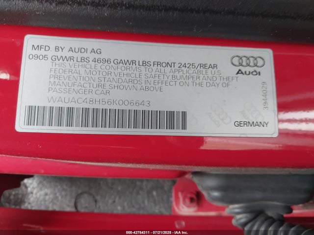 2006 AUDI A4 WAUAC48H56K006643 Photo 8