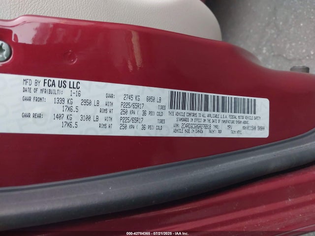 Dodge Grand Caravan 2016 2C4RDGCG0GR276918 Image 9